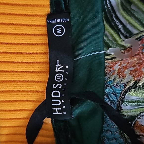 Hudson Outerwear Men's Green Velour Track Jacket with Embroidery Design - Picture 5 of 7